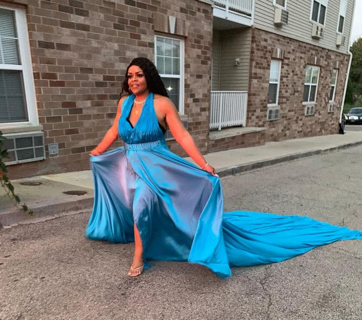 Blue Floating Gown Rental